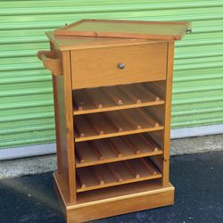 Wine Storage Cabinet w/ Bottle Rack & Serving Tray