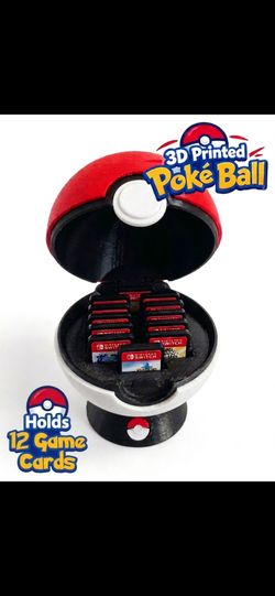Pokeball Nintendo Switch Game Cartridge Holder W/ Stand 3D printed [Pokémon]