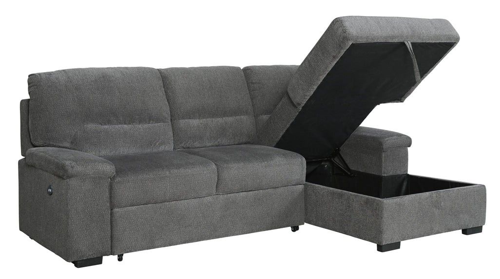 Yantis Gray Sleeper Sectional with Storage
