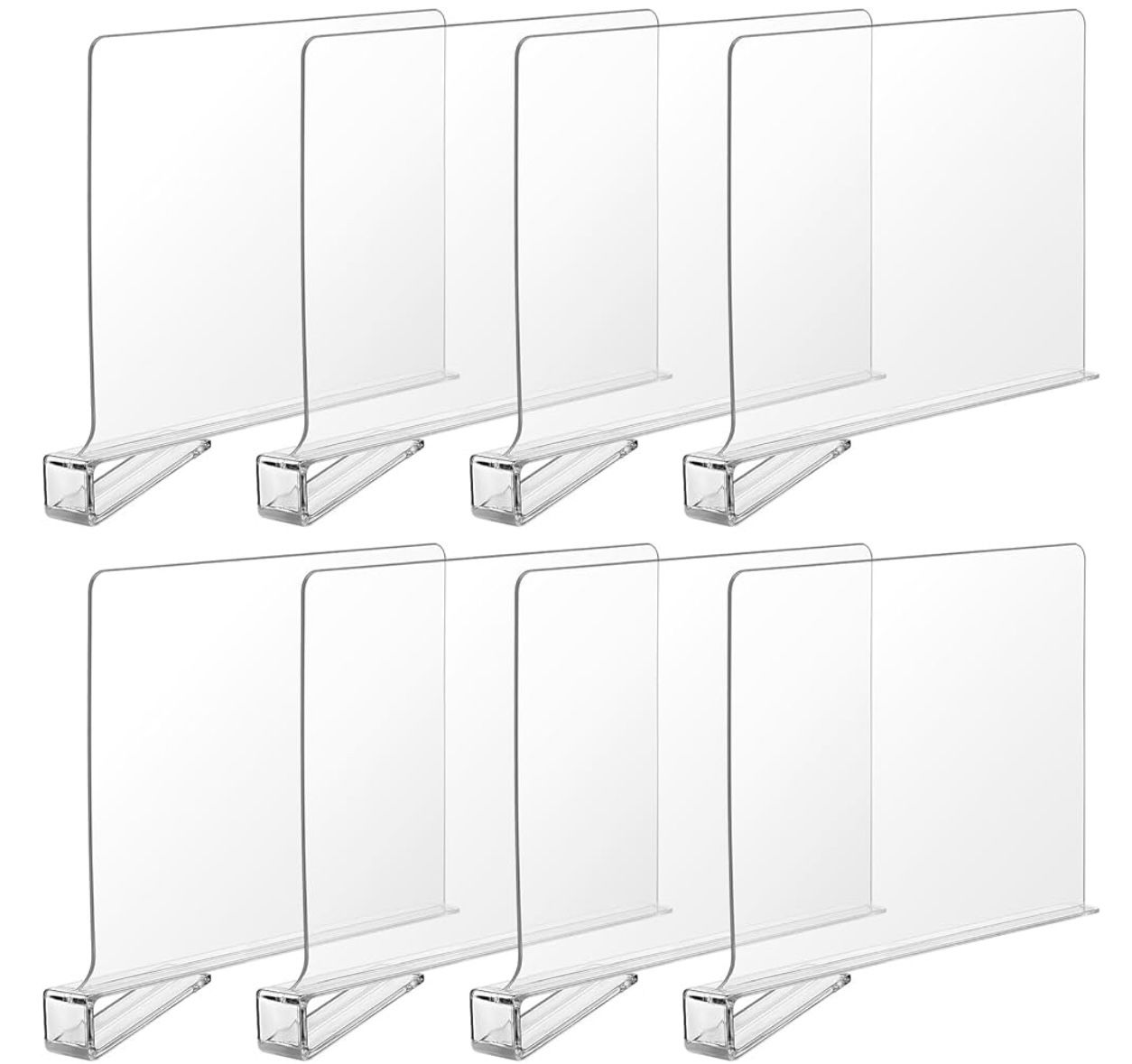 Boao 8 Pcs Shelf Dividers for Closet Organization Acrylic Clear Shelf Divider Purse Organizer Handbag Separator Bookshelf Divider for Closet Bedroom K
