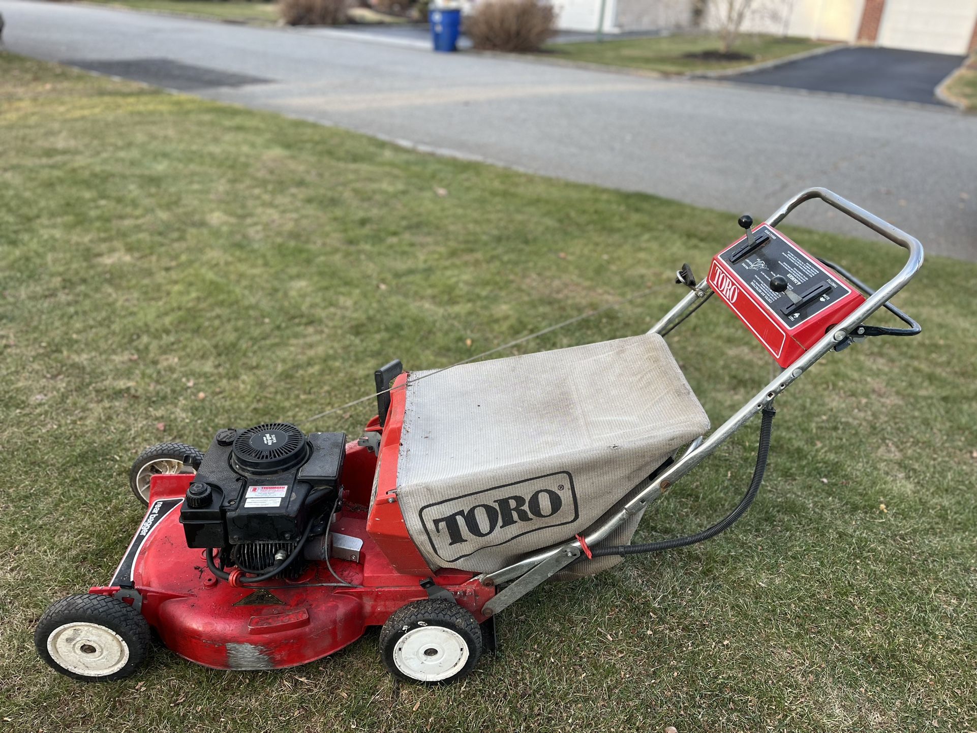 Classic Aluminum Deck Toro Tecumseh Rear Self Propelled Lawnmower With Bagger