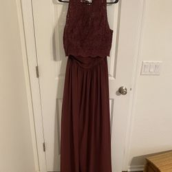 Bridesmaids Dress; Maroon Lace
