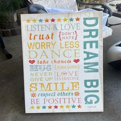 Dream big canvas