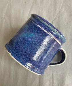 Large 24-oz Handmade Edgecomb Potters Blue Pottery Mug