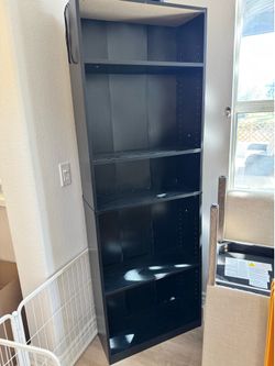 📦 FOR SALE – Black Wooden Shelving Unit (As‑Is)