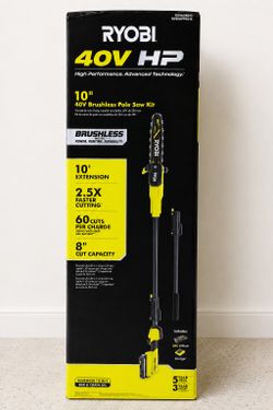 NEW Ryobi 40V HP Brushless 10” Pole Saw Kit – Sealed