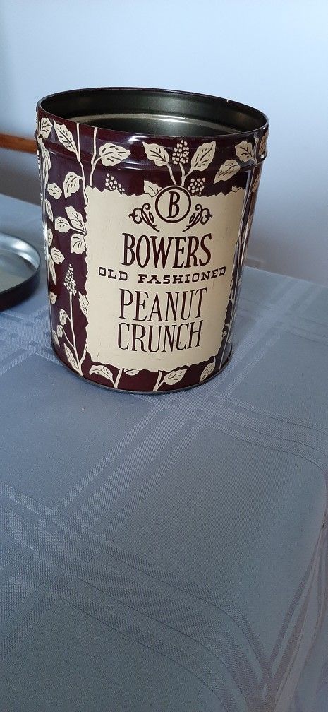 Vintage "Bowers" Old Fashion Peanut Crunch tin.