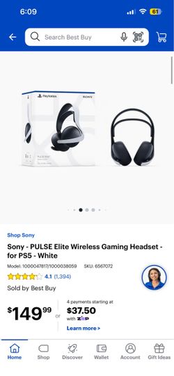 Sony PULSE Elite Wireless Gaming Headset VM PS5 White