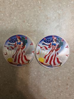 2001 Colorized American Silver Eagles . $95 each