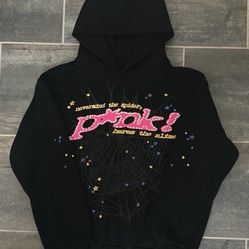 Black Sp5der Pink Men’s Hoodie Size Medium 
