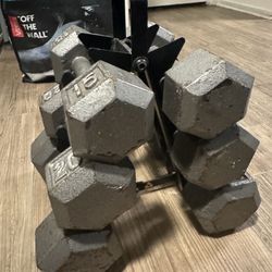 6 Piece Cast Iron Dumbbell Weight Set