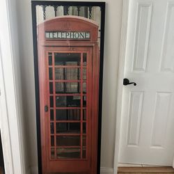 Vintage Framed Telephone Booth In Great Condition 22x 62 Inches 65$ Very Cool Piece Of Wall Art 