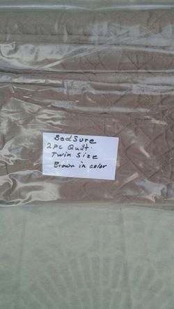 BedSure 2 pc Quilt Twin Size Brown in color