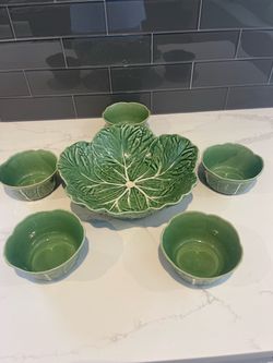 Vintage Bordallo 6 piece salad bowl set