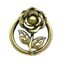 1940/1950s Large Garden Rose Woman Brooch Pin, Antiqued Brass 3D Jewelry Accessory, Botanical Jewelry Pin, Vintage Jewelry Gift  	 