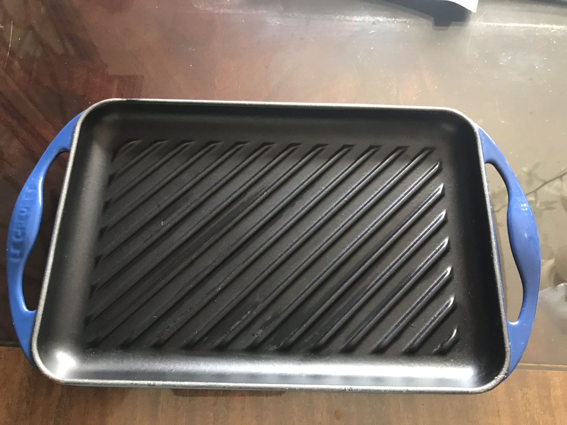 Le Creuset Cast Iron rectangular skinny grill ~color:Lapis