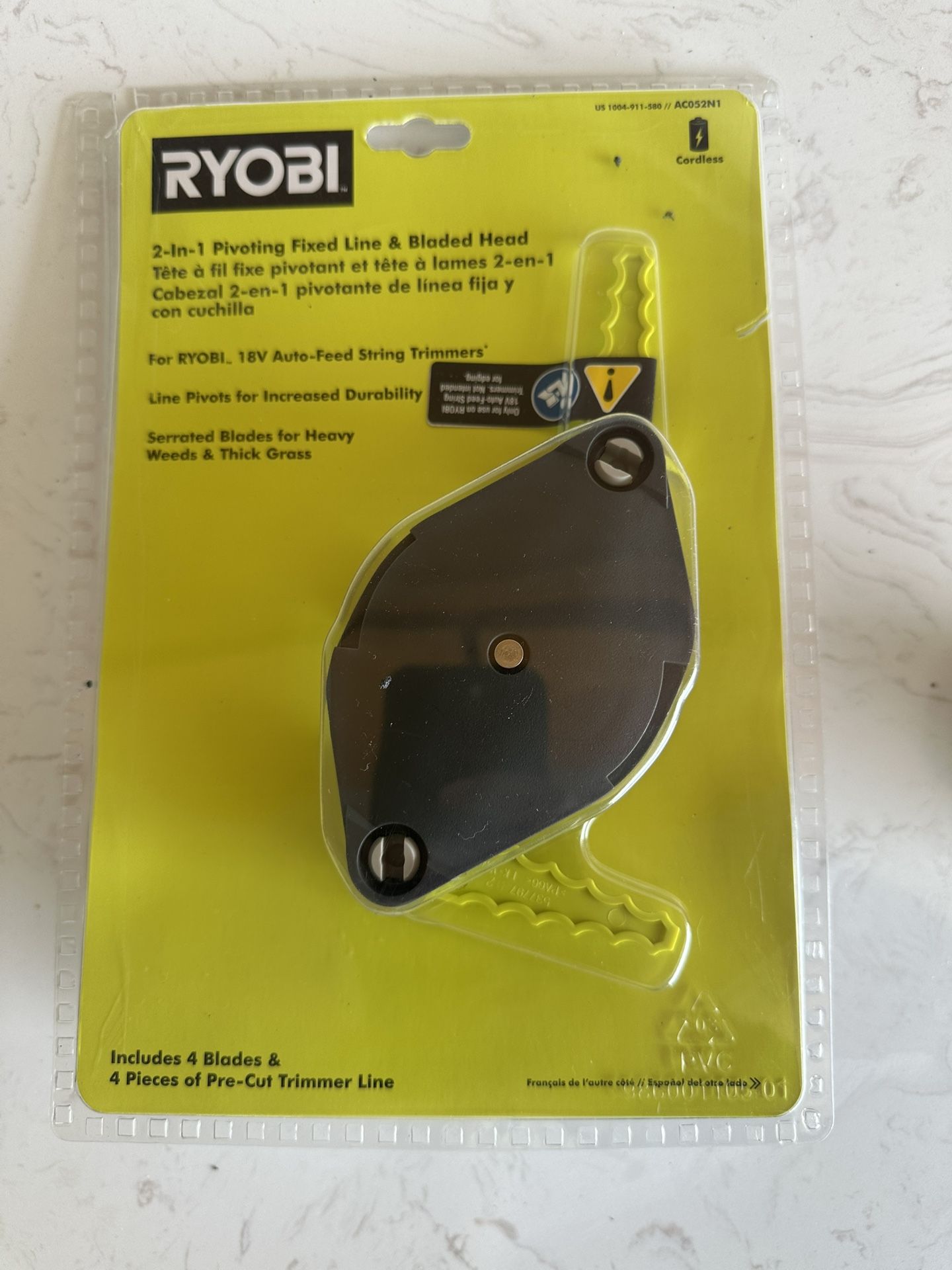 Ryobi 2-in-1 Pivoting Fixed Line & Bladed Head