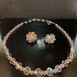 Crystal Necklace And Earrings