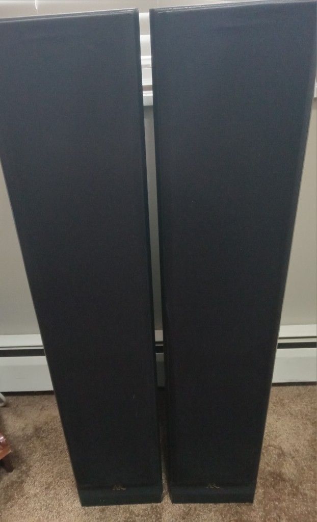 Rare Vintage 90's Black Acoustic Research S-40 High Quality Tower Speakers