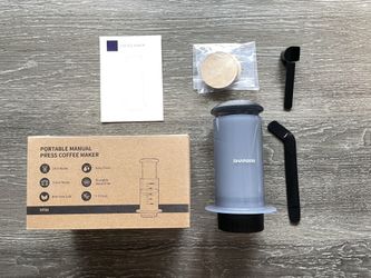 SHARDOR Manual Coffee Press Dual Filter Portable Coffee Maker, 10 oz