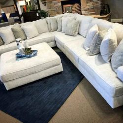 🍄 Rawcliffe 3-Pieces Sectional with Chaisee | Chair and Ottoman| Loveseat | Couch | Sofa | Sleeper| Living Room Furniture| Garden Furniture | Patio 