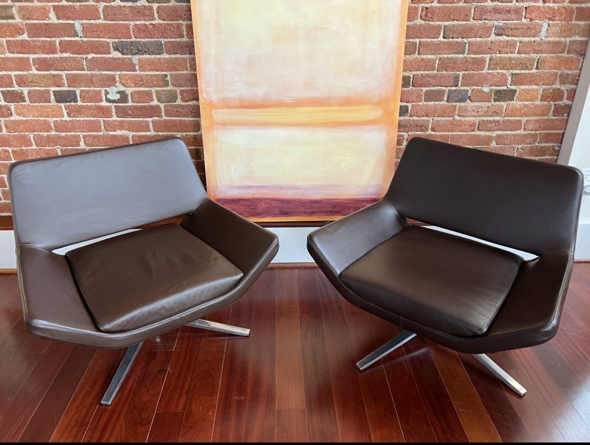 B&B Italia Metropolitan Leather Armchairs Jeffrey Bernett