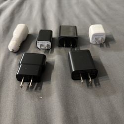 Lot of 6 Mixed USB Wall & Car Chargers – Assorted Brands & Types