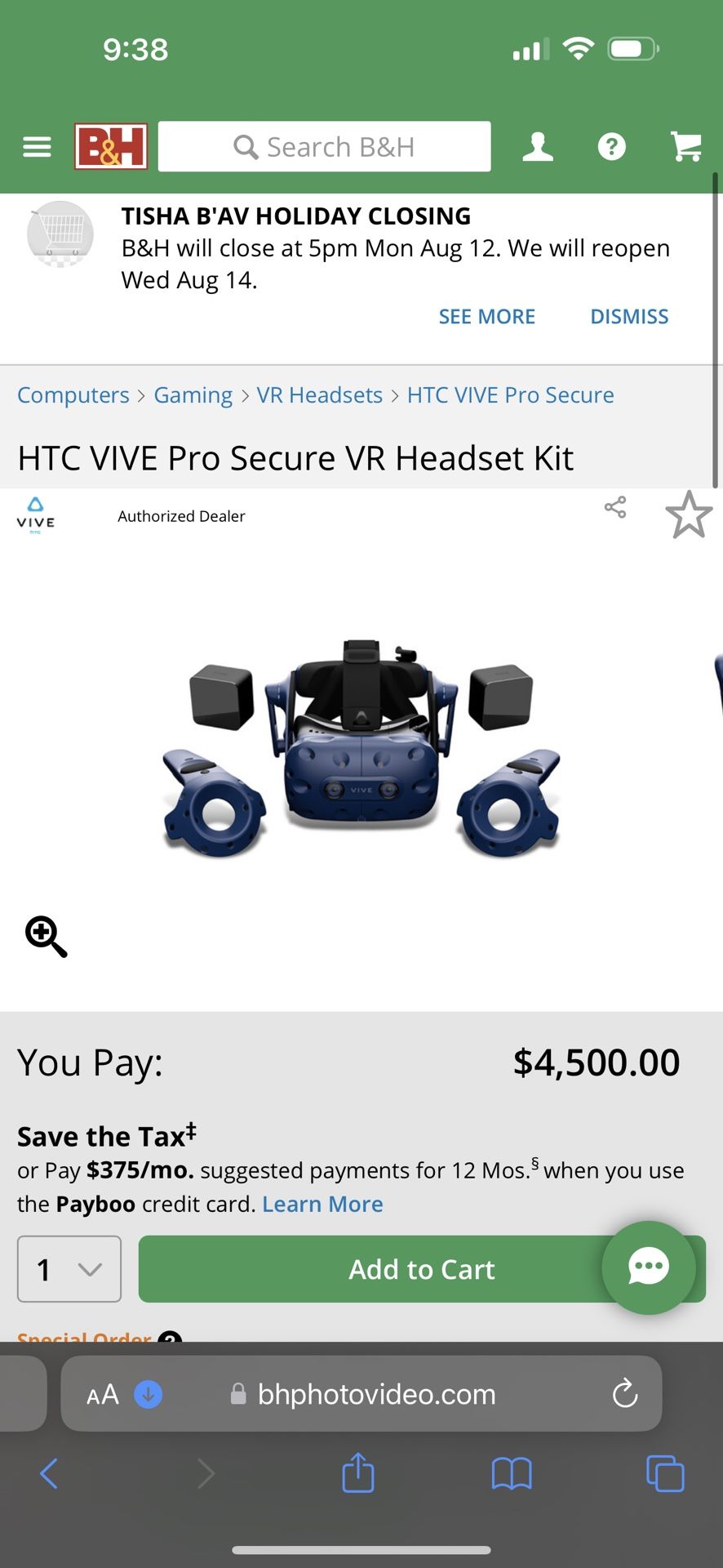 HTC VIVE PRO Secure VR Headset