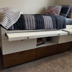 Pottery Barn Cleary Captain’s Bed And Twin Mattress 