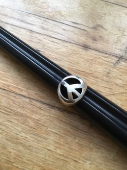 925 silver peace sign ring