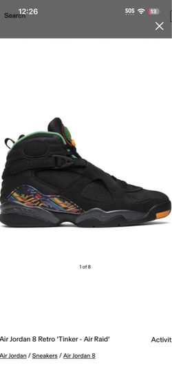 Jordan 8s  retro tinker air raid