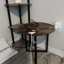 Set of 2 Round Side Tables – Modern Wood & Metal Design – $15