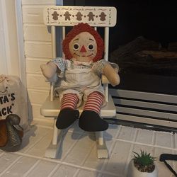 Raggedy Ann Doll With Chair 