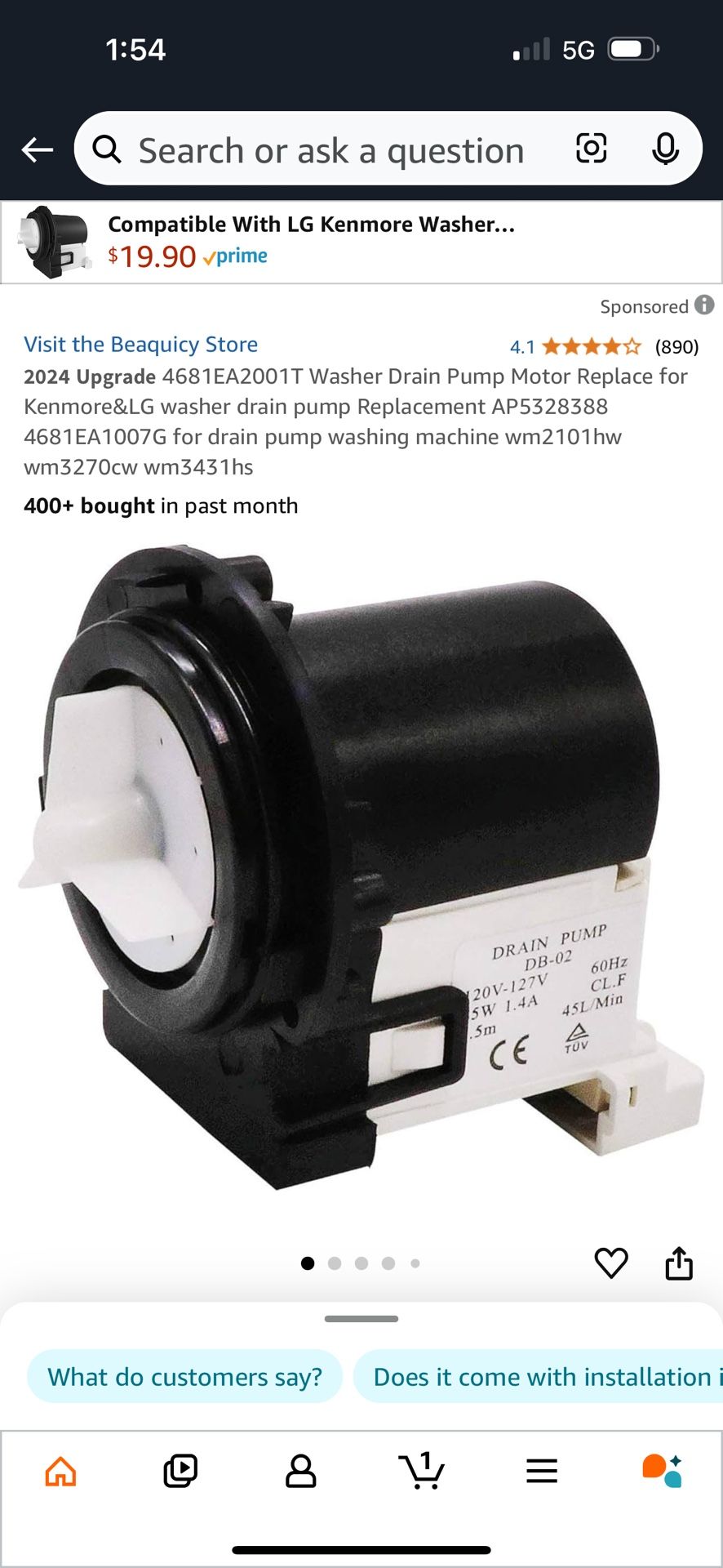 LG Washer Drain Pump
