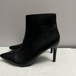 Marlon-1 Women's leather heel boots Sz 5.5
