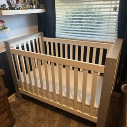 Ashley Delta Baby Crib + Toddler Rail (New) + Mattress