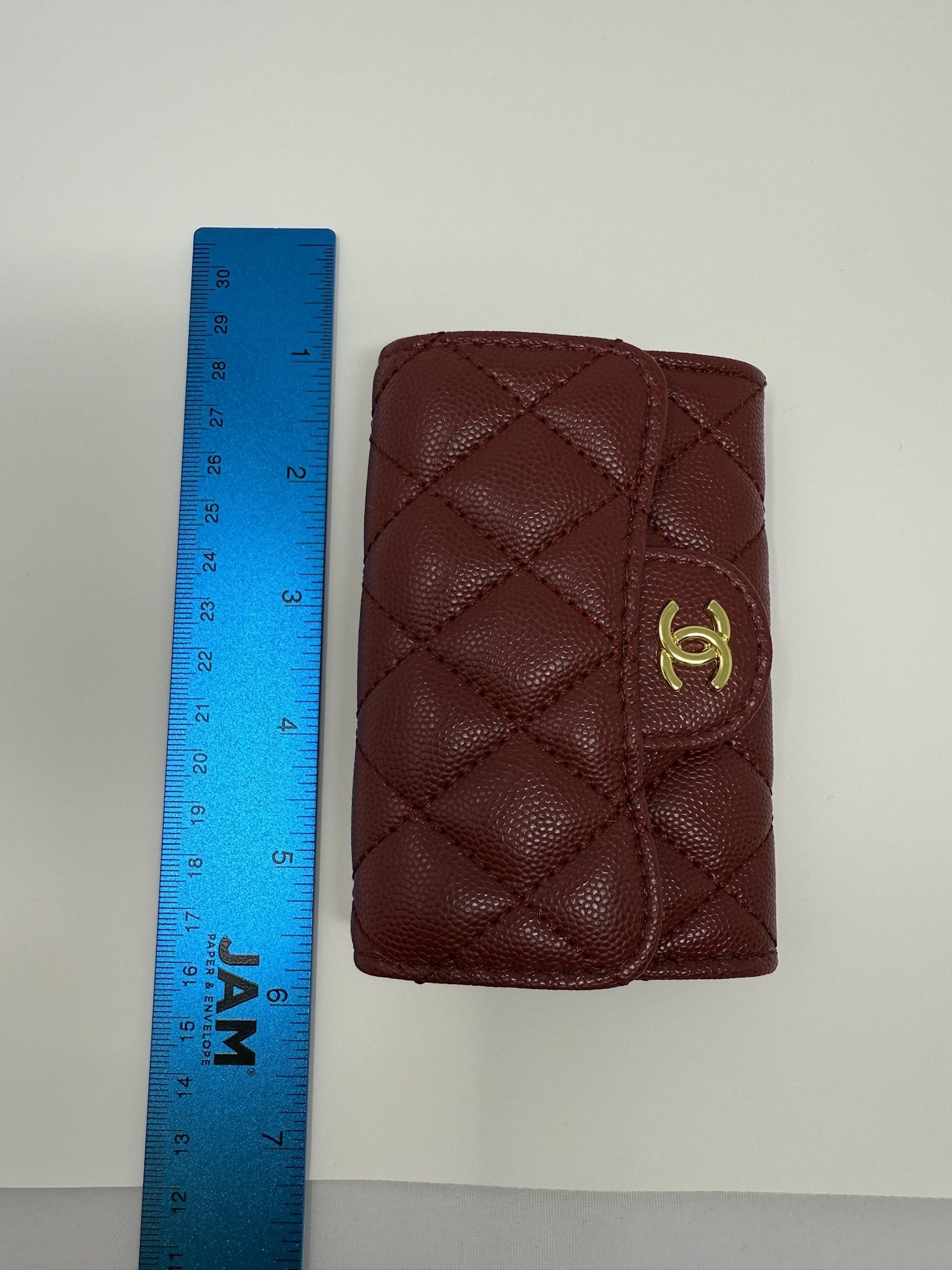 CC Card Wallet / Wine Red / Gold