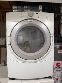 White Whirlpool Duet Front Load Electric Dryer