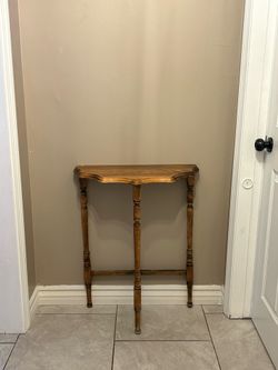 Vintage Half Moon Dark Wood Table console table farmhouse hall table end table wood table  VTG 30”x12”x24”