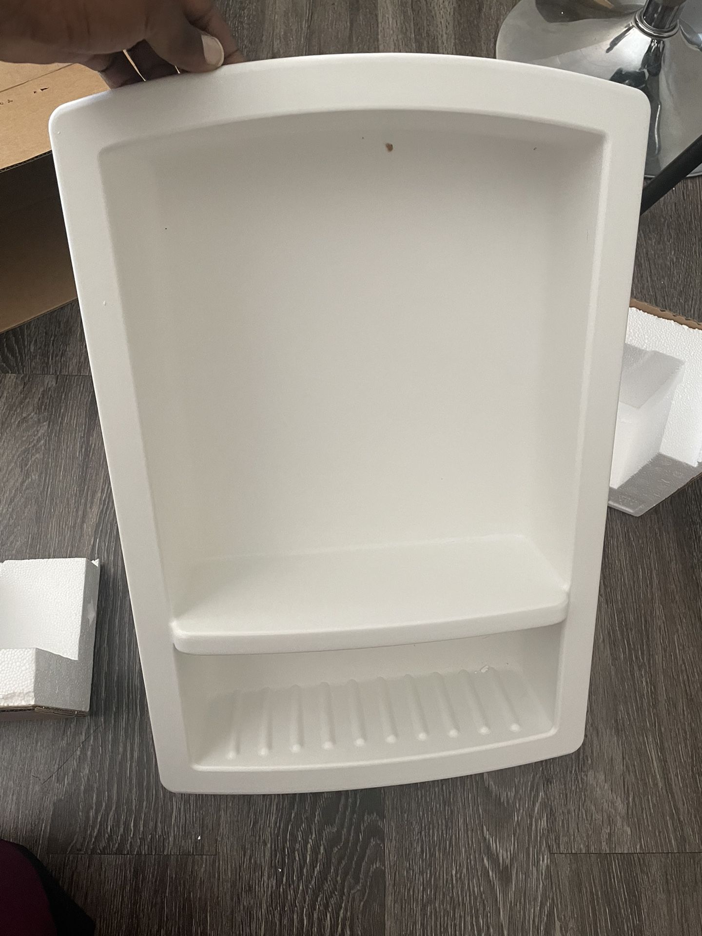 Swan Recessed Solid Surface Soap Dish in White