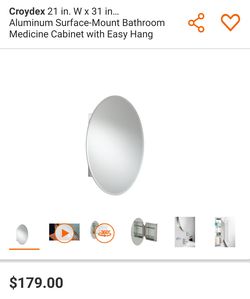 Corydex 21"x 31" aluminum bathroom surface mount easy hang cabinet