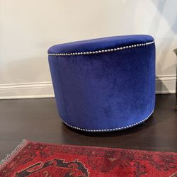 Blue Velvet Ottoman 