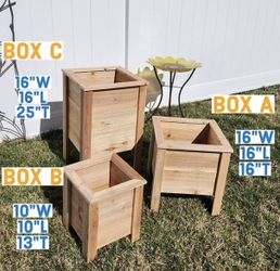 Handmade cedar planters