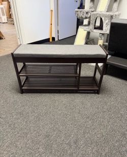 Two Tier Shoe Rack Bench w/ Storage
