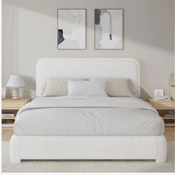 Boucle Upholstered Bed Frame