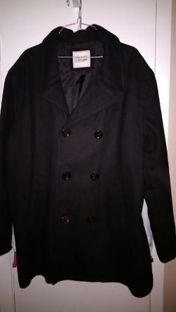 Men's 2XL Classic Black Pea Coat