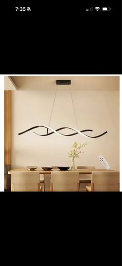 Genoci 40-W, 2-Light Black Modern Dimmable Integrated LED Pendant Light w/Remote
