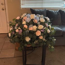 2 Gorgeous Wedding/Event Floral Centerpieces - Pastel Roses & Eucalyptus