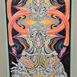 Large Psychedelic Canvas – Vibrant Colors – MUST GO TONIGHT