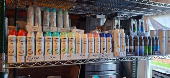 Dove mens and women's deodorant sprays